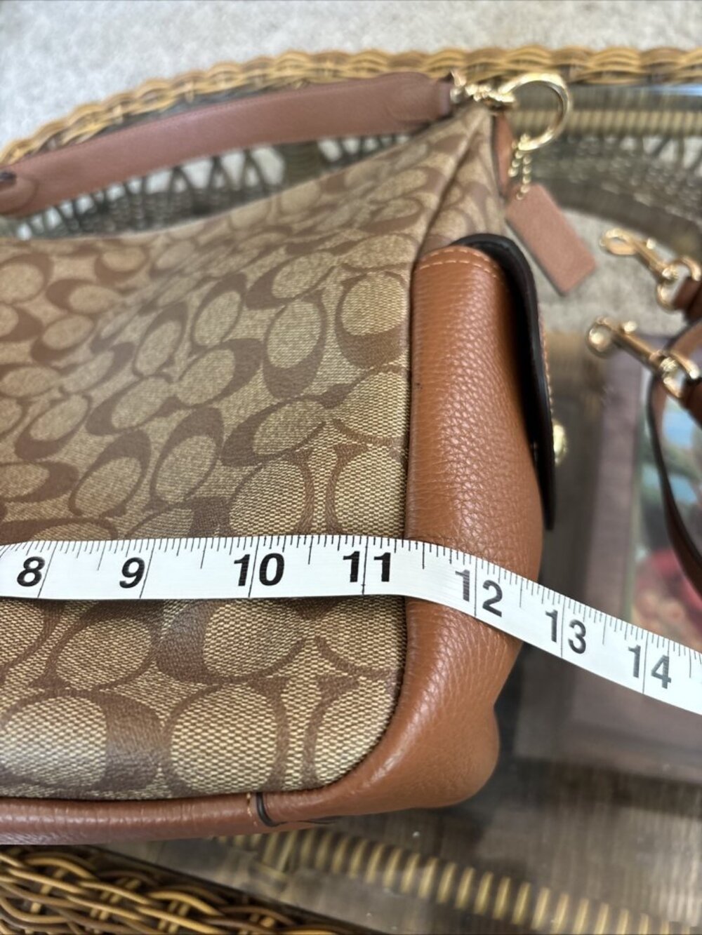 coach pennie shoulder bag Tan Signature With New Shoulder Strap - Picture 11 of 13